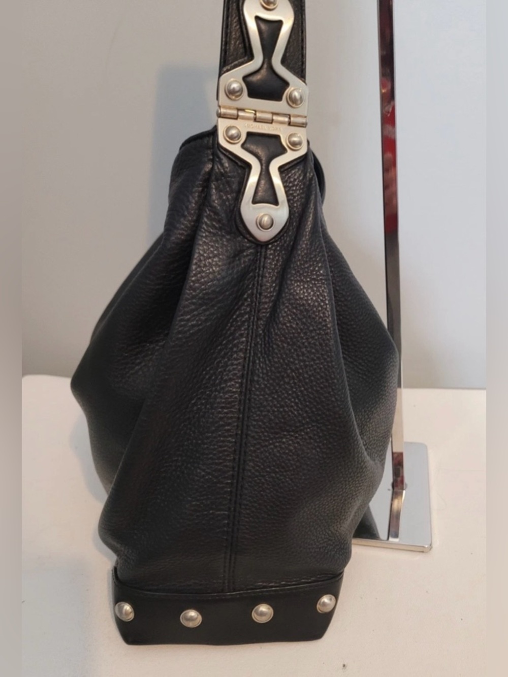 MICHAEL Michael Kors Joplin Hobo Shoulder Bag Black Leather - Picture 5 of 16